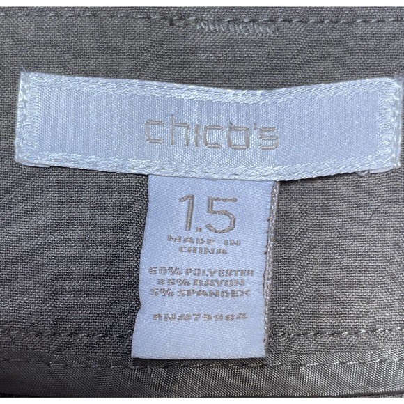 Chicos Cargo Convertible Pants Womens 1.5 Green Hiking Outdoor Roll Tab Capri - Picture 13 of 14